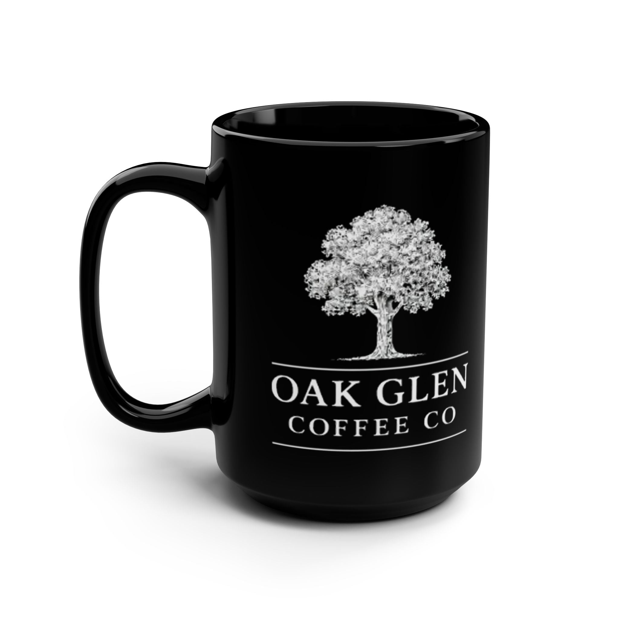 Oak Glen Coffee Co. Black 15oz Ceramic Coffee Mug