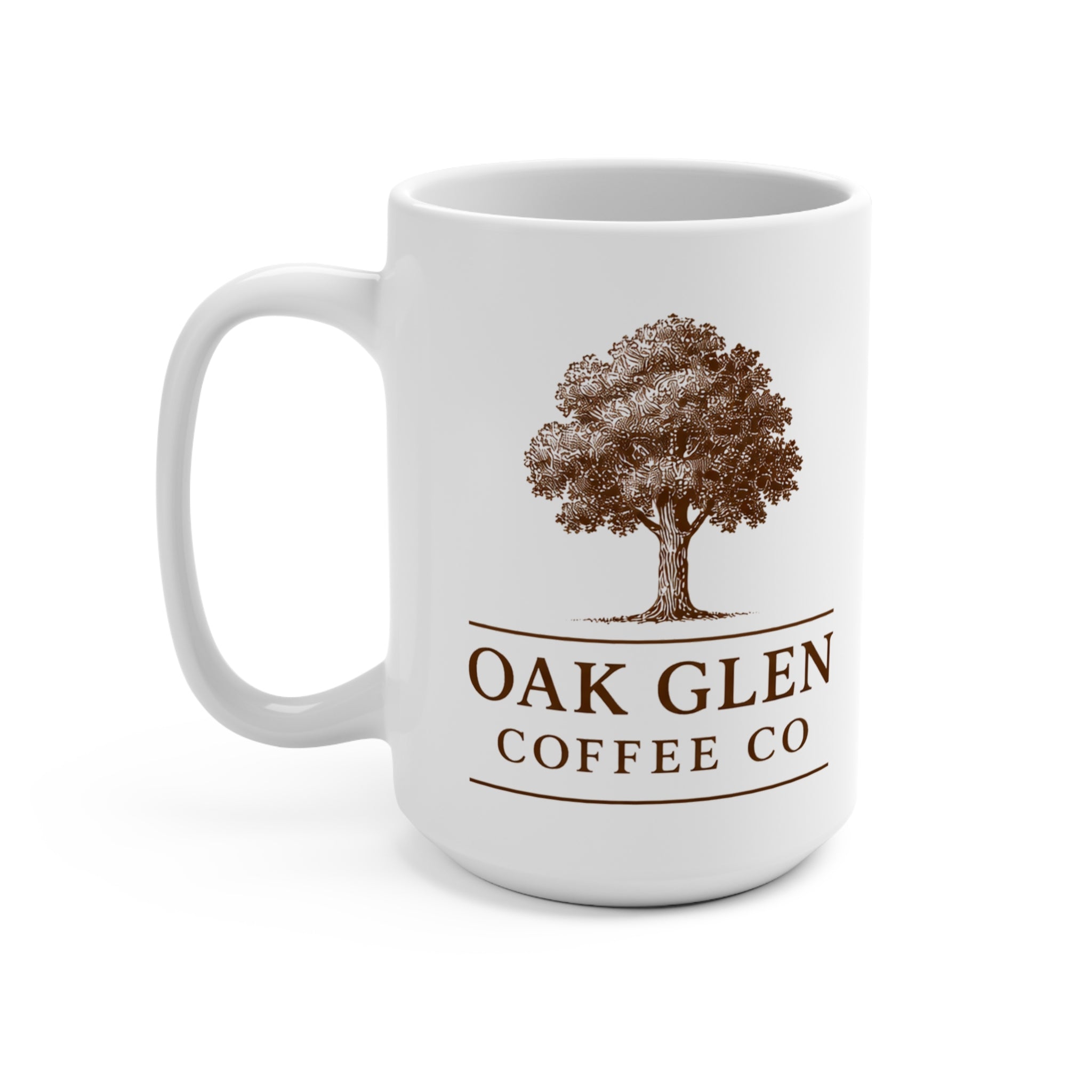 Oak Glen Coffee Co. White 15oz Ceramic Coffee Mug